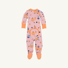 Load image into Gallery viewer, Fallon Footie Pajamas - Candy & Critters (Sandpearl Pink)
