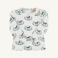 Load image into Gallery viewer, Maude's Peter Pan Collar Shirt - Highland Horses - Long Sleeve - Pima