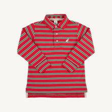 Load image into Gallery viewer, Prim & Proper Polo - Richmond Red, Kiawah Kelly Green, & Pearl Stripe - Long Sleeve