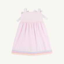 Load image into Gallery viewer, Macie Mini Dress - Palm Beach Pink w/ Multicolor Ric Rac