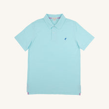 Load image into Gallery viewer, Croquet Party Beach Polo - Edisto Egg Blue w/ Wood Boat Blue
