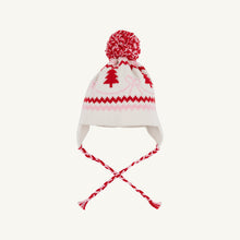 Load image into Gallery viewer, Parrish Pom Pom Hat - Palmetto Pearl w/ Pink & Red - Bows & Trees