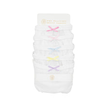 Load image into Gallery viewer, Pippy's Underpinnings Set - Worth Ave White w/ Multicolor Bows (5-pack)