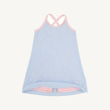 Load image into Gallery viewer, Prepletic™ Little Miss Tennis Dress - Beale Street Blue Seersucker w/ Palm Beach Pink