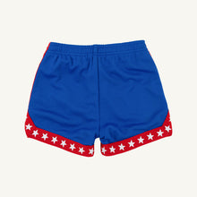 Load image into Gallery viewer, Prepletic™ Sheppy Shorts - Rockefeller Royal w/ Richmond Red - White Stars - Boys'