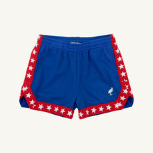 Load image into Gallery viewer, Prepletic™ Sheppy Shorts - Rockefeller Royal w/ Richmond Red - White Stars - Boys'