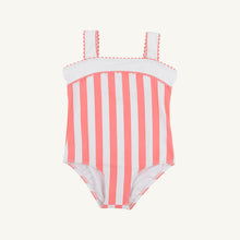 Load image into Gallery viewer, Shannon Bow Bathing Suit - Caicos Cabana Stripe (Parrot Cay Coral)
