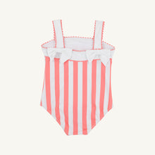 Load image into Gallery viewer, Shannon Bow Bathing Suit - Caicos Cabana Stripe (Parrot Cay Coral)