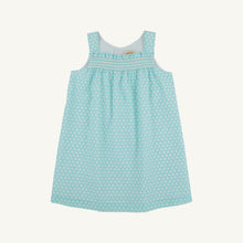 Load image into Gallery viewer, Spencer Smocked Dress - Dunmore Doo-Dad w/ Worth Ave White - Sleeveless