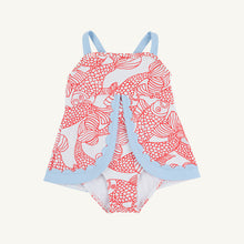 Load image into Gallery viewer, Stratford Scallop Swimsuit - Big Fish (Red) w/ Beale Street Blue