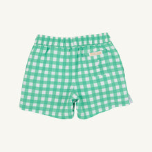 Load image into Gallery viewer, Tortola Swim Trunks - Gibson Island Green Gingham w/ Worth Ave White
