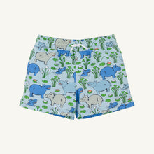 Load image into Gallery viewer, Tortola Swim Trunks - Bal Harbour Hippo w/ Beale Street Blue