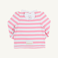 Load image into Gallery viewer, Winnie's Wave Spotter Swim Shirt - Hot Pink Caicos Cabana Stripe - UPF - Keyhole