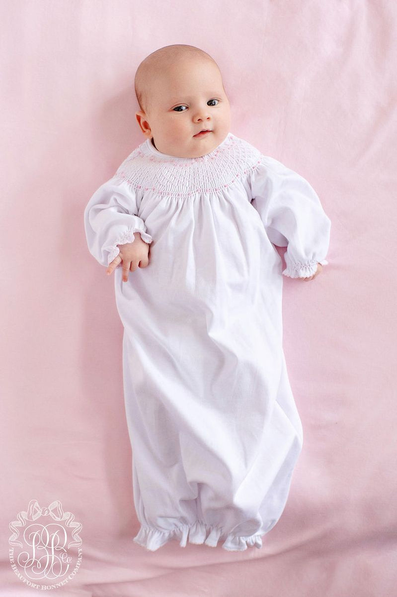 Palmetto Pearl Sweetly Smocked Greeting Gown by The Beaufort Bonnet Company main image 0