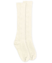 Load image into Gallery viewer, Jefferies Classic Cable Knee Socks - White, Navy, or Ivory