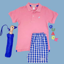 Load image into Gallery viewer, Prim & Proper Polo - Hamptons Hot Pink w/ Buckhead Blue Stork