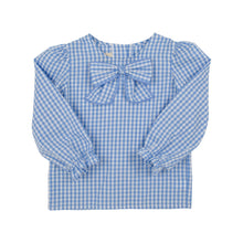 Load image into Gallery viewer, Beatrice Bow Blouse - Park City Periwinkle Check