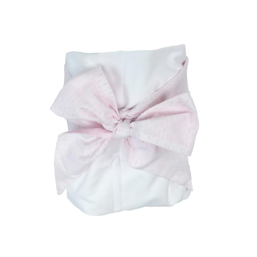 Bow Swaddle Dallas Dot White Blue Pink Merriment On Main