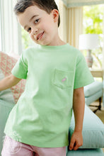 Load image into Gallery viewer, Carter Crewneck (with Pocket) - Mandeville Mint w/ Pink Stork