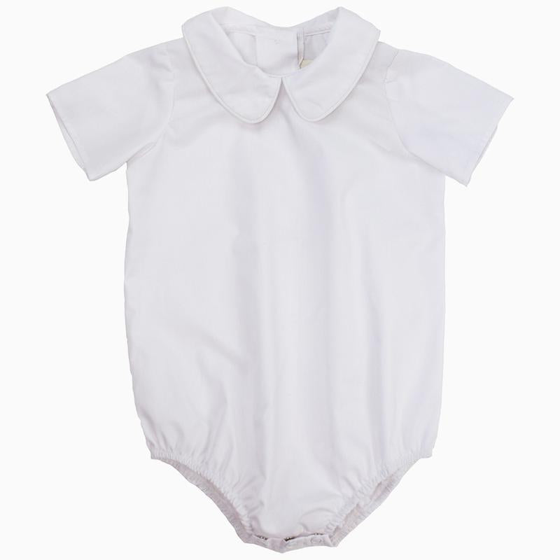 Peter Pan Collar Shirt & Onesie (Short Sleeve Pima) - Worth Avenue White