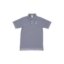 Load image into Gallery viewer, Prim & Proper Polo - Nantucket Navy Stripe - Short Sleeve - Pima