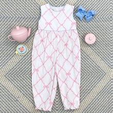 Load image into Gallery viewer, Rebecca Romper - Belle Meade Bow w/ Buckhead Blue - Sleeveless - Woven
