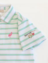 Load image into Gallery viewer, Prim &amp; Proper Polo - Worth Ave White w/ Periwinkle Stripe, Grace Bay Green, Hot Pink - Derby
