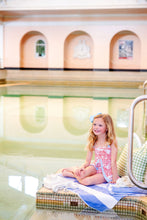 Load image into Gallery viewer, Stratford Scallop Swimsuit - Big Fish (Red) w/ Beale Street Blue
