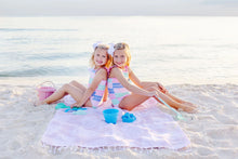 Load image into Gallery viewer, Long Bay Bathing Suit - Harbour Island Herringbone w/ Hamptons Hot Pink
