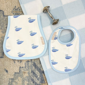 Burp Me Bib - Merrimack Quack Quacks w/ Buckhead Blue