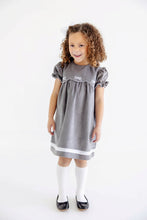 Load image into Gallery viewer, McFarland Frock - Grantley Gray w/ White Bows Embroidery - Corduroy
