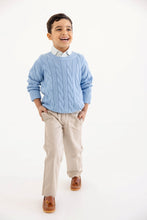 Load image into Gallery viewer, Crawford Crewneck Cable Sweater - Unisex - Sarasota Sky

