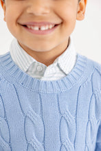 Load image into Gallery viewer, Crawford Crewneck Cable Sweater - Unisex - Sarasota Sky
