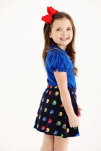 Load image into Gallery viewer, Maude's Peter Pan Collar Polo - Rockefeller Royal w/ Worth Ave White - Puff Sleeve
