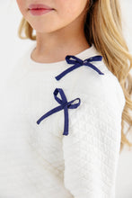Load image into Gallery viewer, Cassidy Comfy Crewneck - Palmetto Pearl w/ Bows - Quilted
