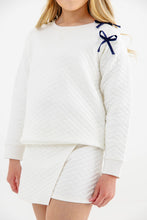 Load image into Gallery viewer, Cassidy Comfy Crewneck - Palmetto Pearl w/ Bows - Quilted
