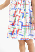 Load image into Gallery viewer, Stewart's Square Collar Dress - Wellington Windowpane w/ Richmond Red - Sleeveless
