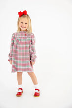 Load image into Gallery viewer, Mary Baker Day Dress - Wicker Park Plaid w/ Richmond Red - Long Sleeve
