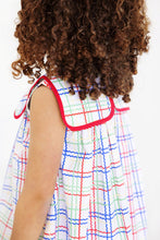 Load image into Gallery viewer, Stewart's Square Collar Dress - Wellington Windowpane w/ Richmond Red - Sleeveless

