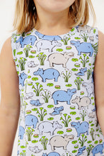 Load image into Gallery viewer, Polly Play Dress - Bal Harbour Hippo w/ Beale Street Blue - Sleeveless
