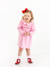 Load image into Gallery viewer, Maude's Day Dress - Pier Party Pink w/ Richmond Red - Long Sleeve
