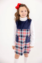 Load image into Gallery viewer, Jill Jumper - Nantucket Navy w/ Covington Cottage Plaid - Velveteen
