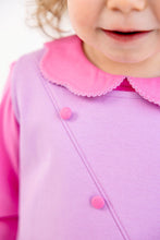 Load image into Gallery viewer, Emma's Elbow Patch Top - Winter Park Pink w/ Valley High Violet - Hearts
