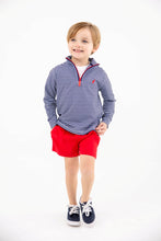 Load image into Gallery viewer, Prepletic® Hayword Half-Zip - Nantucket Navy Stripe w/ Red - Performance
