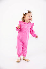 Load image into Gallery viewer, Biltmore Romper - Winter Park Pink w/ Worth Ave White Hearts
