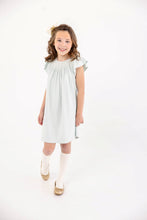 Load image into Gallery viewer, Sandy Smocked Dress - Old Greenwich Green w/ Pearl &amp; Khaki - Angel Sleeve
