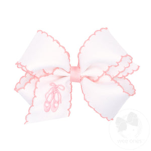 Wee Ones Medium Moonstitch Bow - Ballerina