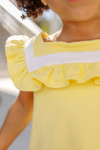Load image into Gallery viewer, Darla Day Top - Lake Worth Yellow w/ Worth Ave White
