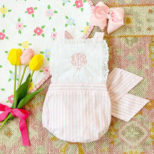 Load image into Gallery viewer, Sally Sunsuit - Worth Ave White w/ Pinckney Pink Stripe

