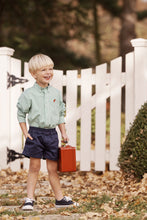 Load image into Gallery viewer, Dean's List Dress Shirt - Gibson Island Green Mini Gingham w/ Red Stork
